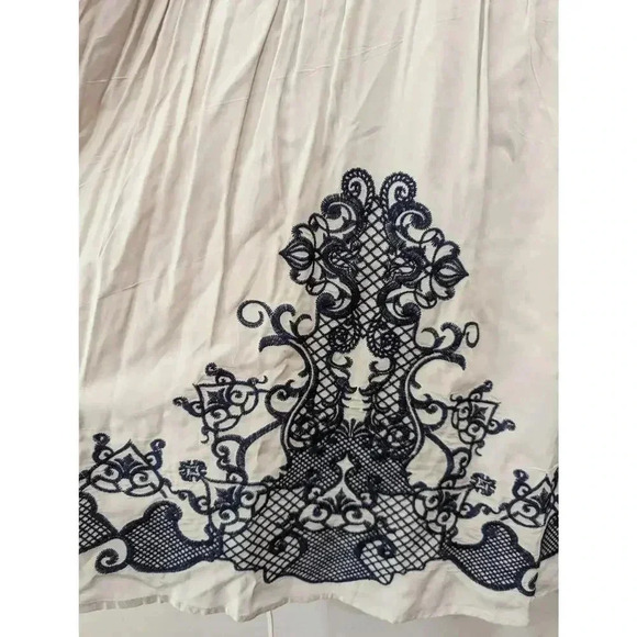 Women's grey peasant dress w/bell sleeves and sewn on detail by Flying Tomato, S - Picture 3 of 6